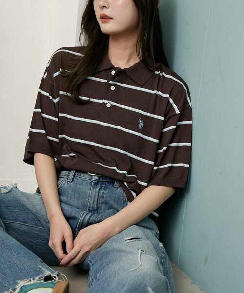 U.S. POLO ASSN.(ユーエスポロアッスン)の「U.S. POLO ASSN. × PUBLUX/ユーエスポロアッスン <接触冷感>別注 サマーニット ポロ 限定展開(ポロシャツ・メンズ・ブラック/チャコールグレー/グレー/ネイビー/インディゴブルー/ブラウン/ダークブラウン・LARGE/MEDIUM/SMALL)」の17枚目の写真