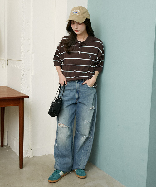 U.S. POLO ASSN.(ユーエスポロアッスン)の「U.S. POLO ASSN. × PUBLUX/ユーエスポロアッスン <接触冷感>別注 サマーニット ポロ 限定展開(ポロシャツ・メンズ・ブラック/チャコールグレー/グレー/ネイビー/インディゴブルー/ブラウン/ダークブラウン・LARGE/MEDIUM/SMALL)」の19枚目の写真