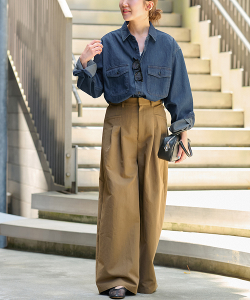 JOURNAL STANDARD relume（ジャーナルスタンダード　レリューム）の「《追加》9oz デニムワークシャツ（シャツ/ブラウス・レディース・ネイビー/ブルー・FREE）」の17枚目の写真