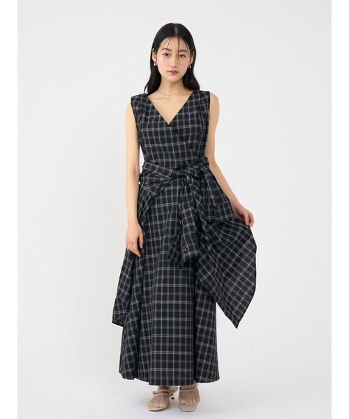 LAGUNAMOON（ラグナムーン）の「ウエストシャツデザインワンピース（ワンピース・レディース・ホワイト/ブラック・SMALL/MEDIUM）」の2枚目の写真