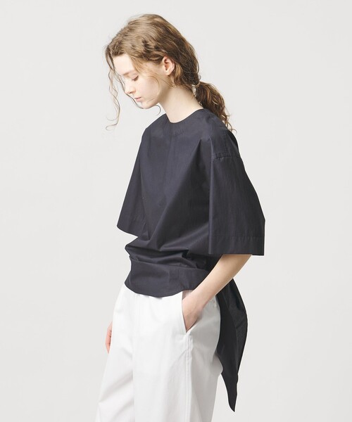 LOEFF(ロエフ)の「<LOEFF>フィッシュテイル ショートスリーブ シャツ(シャツ/ブラウス・レディース・ホワイト/ネイビー・FREE)」の1枚目の写真