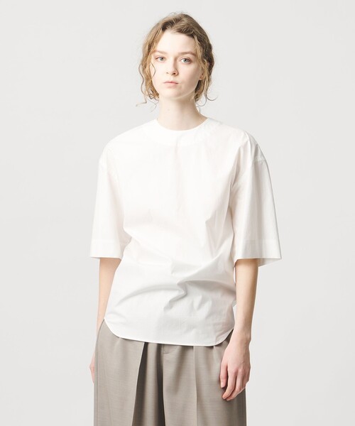 LOEFF(ロエフ)の「<LOEFF>フィッシュテイル ショートスリーブ シャツ(シャツ/ブラウス・レディース・ホワイト/ネイビー・FREE)」の2枚目の写真