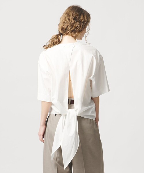 LOEFF(ロエフ)の「<LOEFF>フィッシュテイル ショートスリーブ シャツ(シャツ/ブラウス・レディース・ホワイト/ネイビー・FREE)」の4枚目の写真