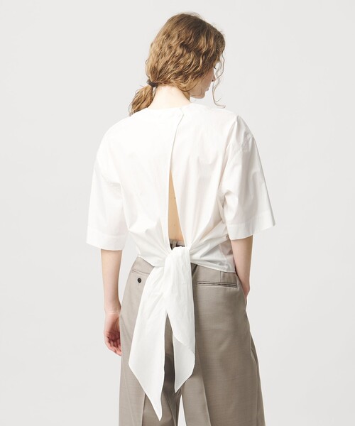 LOEFF(ロエフ)の「<LOEFF>フィッシュテイル ショートスリーブ シャツ(シャツ/ブラウス・レディース・ホワイト/ネイビー・FREE)」の6枚目の写真