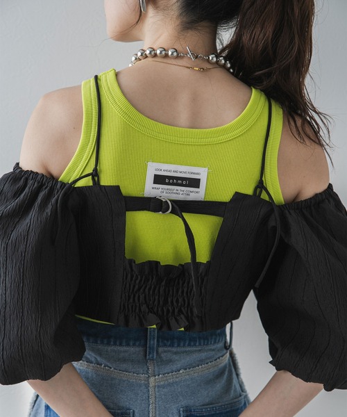 bohmal(ボマール)の「2wayアメスリカラータンクトップ(タンクトップ・レディース・ブルー/ライム/ピンク/オレンジ・MEDIUM/LARGE)」の1枚目の写真