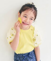 apres les cours | 袖刺繍シアースリーブTシャツ(Tシャツ/カットソー)