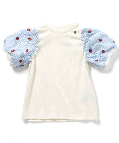 apres les cours（アプレレクール）の「袖刺繍シアースリーブTシャツ（Tシャツ/カットソー・キッズ・ネイビー/アイボリー/イエロー/オレンジ・100/140/130/120/110/90/80）」の9枚目の写真