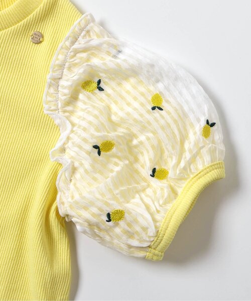 apres les cours（アプレレクール）の「袖刺繍シアースリーブTシャツ（Tシャツ/カットソー・キッズ・ネイビー/アイボリー/イエロー/オレンジ・100/140/130/120/110/90/80）」の11枚目の写真