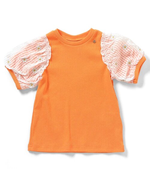 apres les cours（アプレレクール）の「袖刺繍シアースリーブTシャツ（Tシャツ/カットソー・キッズ・ネイビー/アイボリー/イエロー/オレンジ・100/140/130/120/110/90/80）」の13枚目の写真