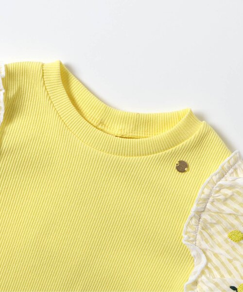 apres les cours（アプレレクール）の「袖刺繍シアースリーブTシャツ（Tシャツ/カットソー・キッズ・ネイビー/アイボリー/イエロー/オレンジ・100/140/130/120/110/90/80）」の19枚目の写真