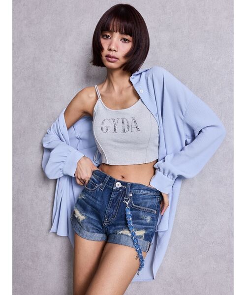 GYDA（ジェイダ）の「Los Angeles Crinkleシャツ（シャツ/ブラウス・レディース・ピンク/オフホワイト/ライトブルー・FREE）」の13枚目の写真