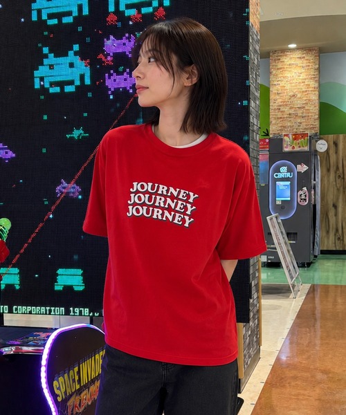 ZIP FIVE(ジップファイブ)の「高密度編み古着風プリント半袖Tシャツ(Tシャツ/カットソー・レディース・イエロー/ホワイト/レッド/ホワイト系/ホワイト系1/ブラック/グレー/チャコールグレー/ネイビー系/ブルー・MEDIUM/LARGE)」の10枚目の写真