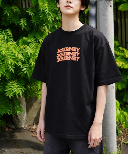 ZIP FIVE(ジップファイブ)の「高密度編み古着風プリント半袖Tシャツ(Tシャツ/カットソー・レディース・イエロー/ホワイト/レッド/ホワイト系/ホワイト系1/ブラック/グレー/チャコールグレー/ネイビー系/ブルー・MEDIUM/LARGE)」の4枚目の写真