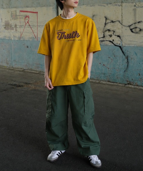 ZIP FIVE(ジップファイブ)の「高密度編み古着風プリント半袖Tシャツ(Tシャツ/カットソー・レディース・イエロー/ホワイト/レッド/ホワイト系/ホワイト系1/ブラック/グレー/チャコールグレー/ネイビー系/ブルー・MEDIUM/LARGE)」の11枚目の写真
