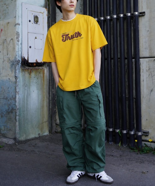 ZIP FIVE(ジップファイブ)の「高密度編み古着風プリント半袖Tシャツ(Tシャツ/カットソー・レディース・イエロー/ホワイト/レッド/ホワイト系/ホワイト系1/ブラック/グレー/チャコールグレー/ネイビー系/ブルー・MEDIUM/LARGE)」の13枚目の写真