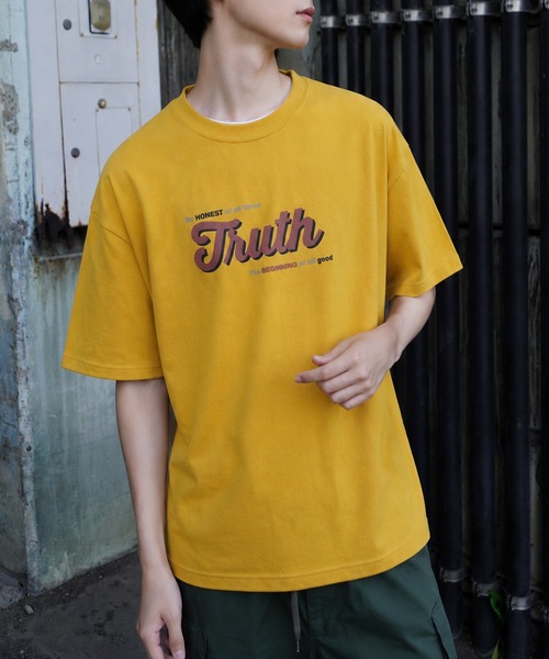 ZIP FIVE(ジップファイブ)の「高密度編み古着風プリント半袖Tシャツ(Tシャツ/カットソー・レディース・イエロー/ホワイト/レッド/ホワイト系/ホワイト系1/ブラック/グレー/チャコールグレー/ネイビー系/ブルー・MEDIUM/LARGE)」の14枚目の写真