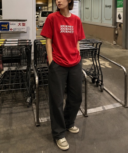 ZIP FIVE(ジップファイブ)の「高密度編み古着風プリント半袖Tシャツ(Tシャツ/カットソー・レディース・イエロー/ホワイト/レッド/ホワイト系/ホワイト系1/ブラック/グレー/チャコールグレー/ネイビー系/ブルー・MEDIUM/LARGE)」の16枚目の写真