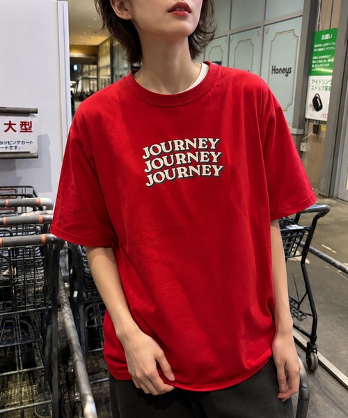 ZIP FIVE(ジップファイブ)の「高密度編み古着風プリント半袖Tシャツ(Tシャツ/カットソー・レディース・イエロー/ホワイト/レッド/ホワイト系/ホワイト系1/ブラック/グレー/チャコールグレー/ネイビー系/ブルー・MEDIUM/LARGE)」の17枚目の写真