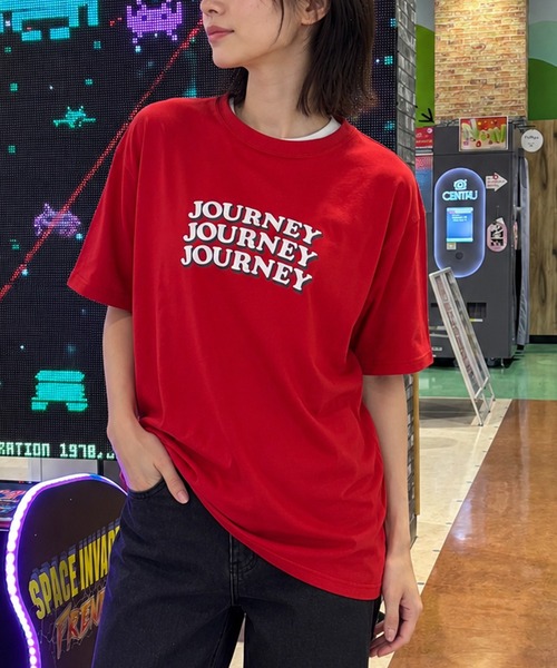 ZIP FIVE(ジップファイブ)の「高密度編み古着風プリント半袖Tシャツ(Tシャツ/カットソー・レディース・イエロー/ホワイト/レッド/ホワイト系/ホワイト系1/ブラック/グレー/チャコールグレー/ネイビー系/ブルー・MEDIUM/LARGE)」の21枚目の写真