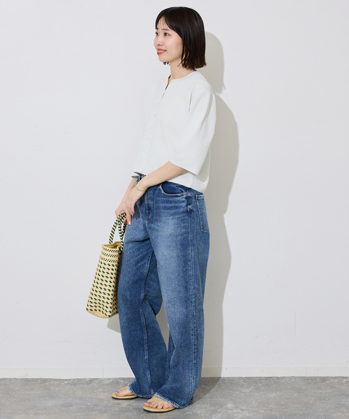 SLOBE IENA（スローブイエナ）の「《遮熱/UVカット/》ハーフスリーブニットカーディガン（カーディガン/ボレロ・レディース・チャコールグレー/グリーン/アイボリー・FREE）」の10枚目の写真