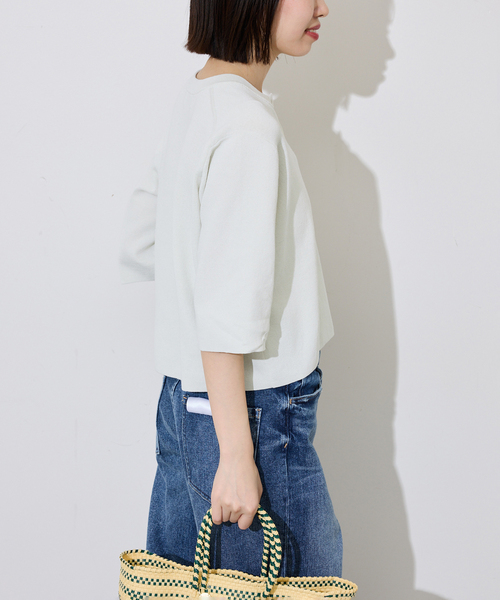 SLOBE IENA（スローブイエナ）の「《遮熱/UVカット/》ハーフスリーブニットカーディガン（カーディガン/ボレロ・レディース・チャコールグレー/グリーン/アイボリー・FREE）」の14枚目の写真