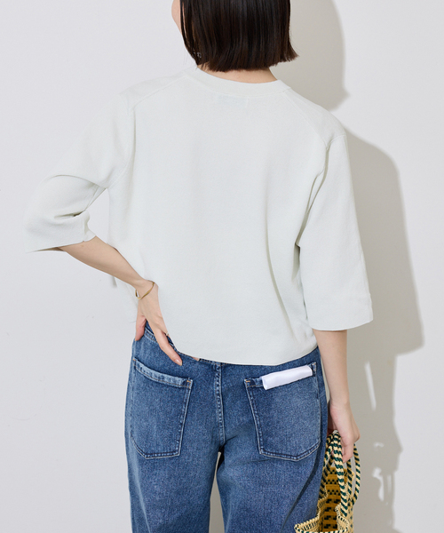 SLOBE IENA（スローブイエナ）の「《遮熱/UVカット/》ハーフスリーブニットカーディガン（カーディガン/ボレロ・レディース・チャコールグレー/グリーン/アイボリー・FREE）」の15枚目の写真