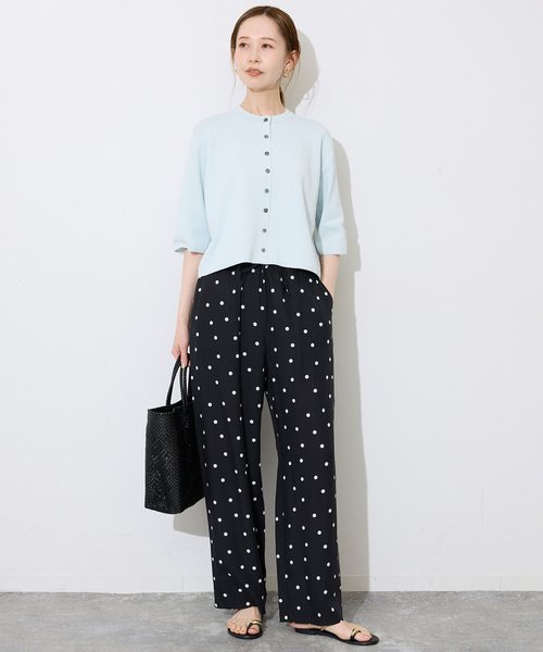 SLOBE IENA（スローブイエナ）の「《遮熱/UVカット/》ハーフスリーブニットカーディガン（カーディガン/ボレロ・レディース・チャコールグレー/グリーン/アイボリー・FREE）」の17枚目の写真