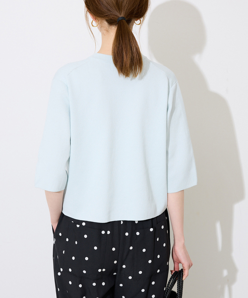 SLOBE IENA（スローブイエナ）の「《遮熱/UVカット/》ハーフスリーブニットカーディガン（カーディガン/ボレロ・レディース・チャコールグレー/グリーン/アイボリー・FREE）」の22枚目の写真