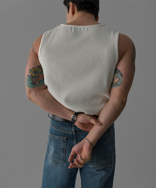 BOWLOW PRODUCT（バウロープロダクト）の「パインワッフルスリーブレス[アイボリー]（Tシャツ/カットソー・メンズ・その他・MEDIUM/LARGE/X-LARGE）」の5枚目の写真