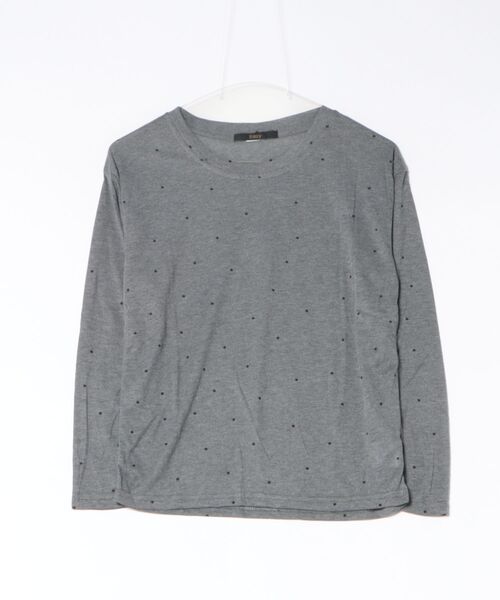 Ritzy(リッツィー)の「ドット柄 ゆったりロングスリーブ T シャツ(Tシャツ/カットソー・レディース・グレー/ホワイト/ブラック・FREE)」の13枚目の写真
