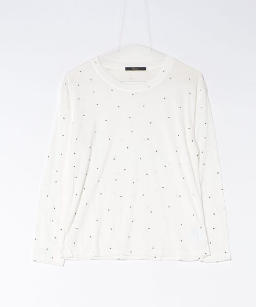 Ritzy(リッツィー)の「ドット柄 ゆったりロングスリーブ T シャツ(Tシャツ/カットソー・レディース・グレー/ホワイト/ブラック・FREE)」の12枚目の写真