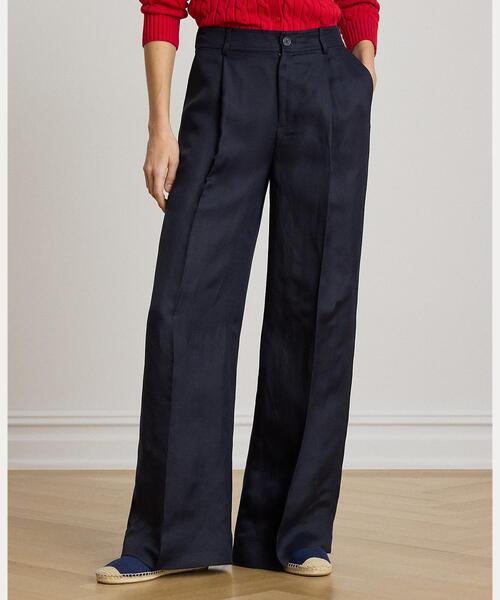 LAUREN RALPH LAUREN(ローレン ラルフ ローレン)の「リネンブレンド ツイル ワイドレッグ パンツ(その他パンツ・レディース・ネイビー系1・4/2/0)」の3枚目の写真