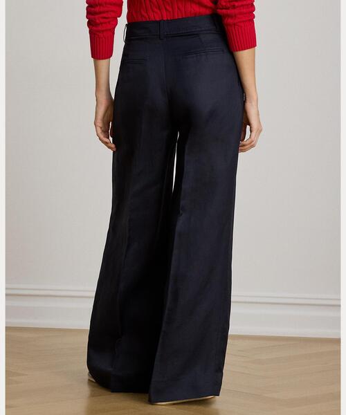 LAUREN RALPH LAUREN(ローレン ラルフ ローレン)の「リネンブレンド ツイル ワイドレッグ パンツ(その他パンツ・レディース・ネイビー系1・4/2/0)」の4枚目の写真