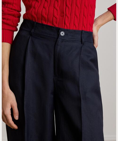 LAUREN RALPH LAUREN(ローレン ラルフ ローレン)の「リネンブレンド ツイル ワイドレッグ パンツ(その他パンツ・レディース・ネイビー系1・4/2/0)」の5枚目の写真
