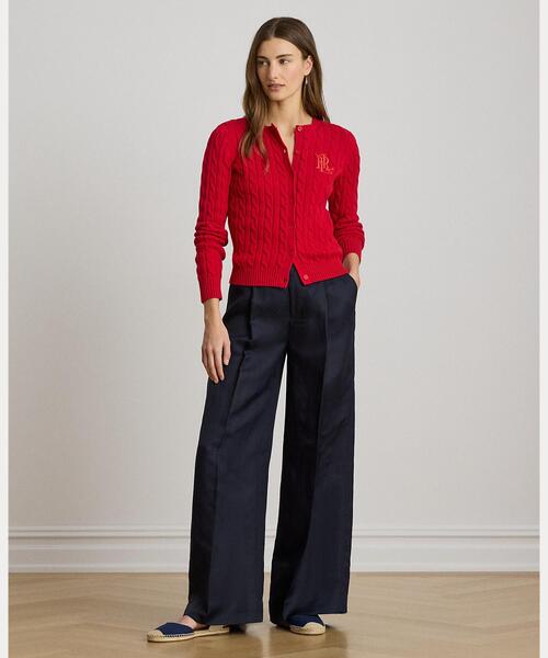 LAUREN RALPH LAUREN(ローレン ラルフ ローレン)の「リネンブレンド ツイル ワイドレッグ パンツ(その他パンツ・レディース・ネイビー系1・4/2/0)」の6枚目の写真