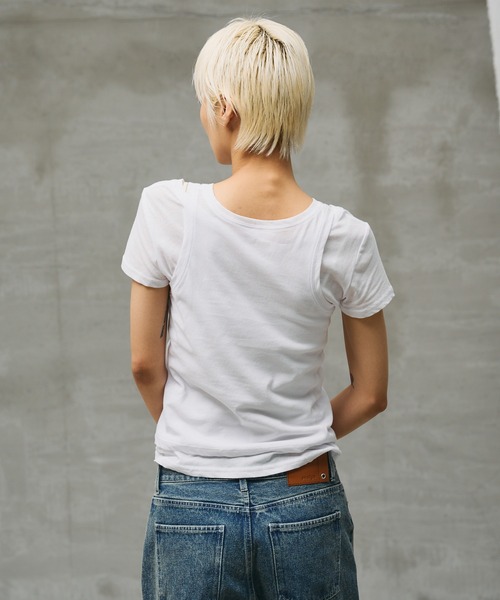 paradigm（パラダイム）の「【paradigm】シアーコットン2ピースレイヤードセットS/S（Tシャツ/カットソー・レディース・グリーン系その他/ピンク/ホワイト/ブラック/チャコールグレー・SMALL/MEDIUM）」の9枚目の写真
