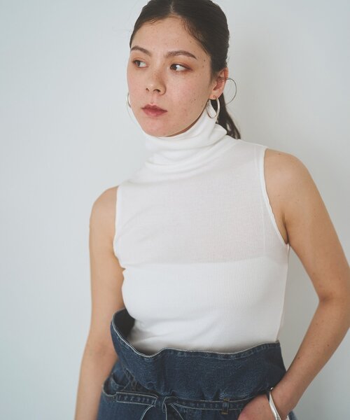 overneath(オーバーニース)の「【OVERNEATH】別注Bodysuit025(タンクトップ・レディース・ホワイト/ベージュ/ブラウン・MEDIUM)」の13枚目の写真