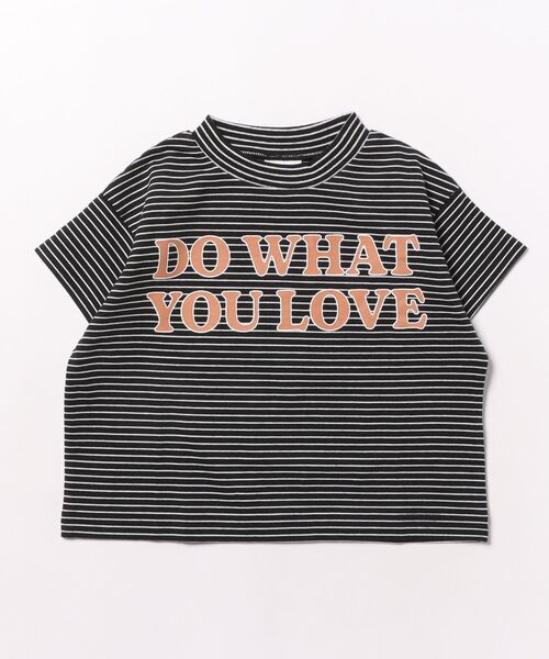 BREEZE(ブリーズ)の「【リンク】ボーダーロゴ半袖Tシャツ(Tシャツ/カットソー・キッズ・ピンク/イエロー/ブルー/ブラック・80/90/100/110/120/130/140)」の1枚目の写真