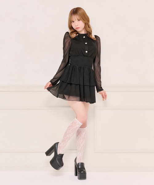 apres jour（アプレジュール）の「ホルターネックティアードミニワンピース（ワンピース・レディース・アイボリー/ブラック/ブラウン系その他/ブラック系その他・フリー/X-LARGE）」の13枚目の写真