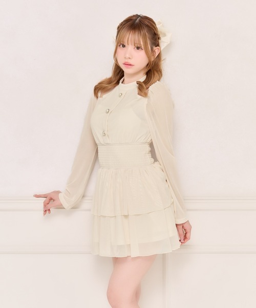 apres jour（アプレジュール）の「ホルターネックティアードミニワンピース（ワンピース・レディース・アイボリー/ブラック/ブラウン系その他/ブラック系その他・フリー/X-LARGE）」の6枚目の写真