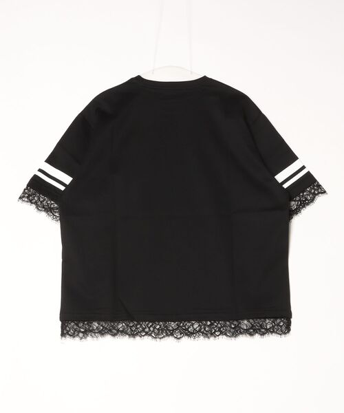 ESSENTIAL（エッセンシャル）の「シングルジャージ袖ラインレースTシャツ（Tシャツ/カットソー・レディース・ブラック/オフホワイト・FREE）」の14枚目の写真