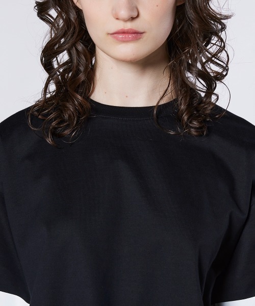 ESSENTIAL（エッセンシャル）の「シングルジャージ袖ラインレースTシャツ（Tシャツ/カットソー・レディース・ブラック/オフホワイト・FREE）」の6枚目の写真