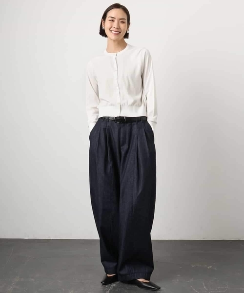 MICHEL KLEIN（ミッシェル・クラン）の「[アンサンブル対応]シアーカーディガン（カーディガン/ボレロ・レディース・ライラック/アイボリー/ブルー・38/40）」の7枚目の写真