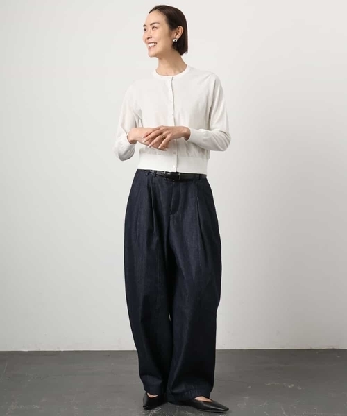 MICHEL KLEIN（ミッシェル・クラン）の「[アンサンブル対応]シアーカーディガン（カーディガン/ボレロ・レディース・ライラック/アイボリー/ブルー・38/40）」の8枚目の写真