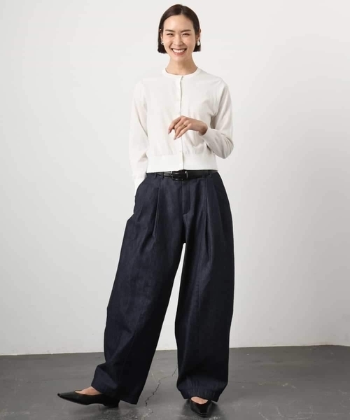 MICHEL KLEIN（ミッシェル・クラン）の「[アンサンブル対応]シアーカーディガン（カーディガン/ボレロ・レディース・ライラック/アイボリー/ブルー・38/40）」の10枚目の写真
