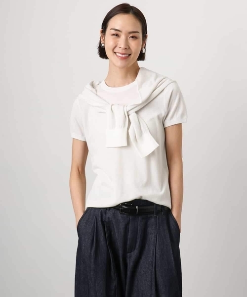 MICHEL KLEIN（ミッシェル・クラン）の「[アンサンブル対応]シアーカーディガン（カーディガン/ボレロ・レディース・ライラック/アイボリー/ブルー・38/40）」の11枚目の写真