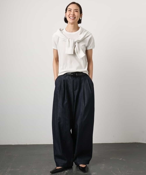 MICHEL KLEIN（ミッシェル・クラン）の「[アンサンブル対応]シアーカーディガン（カーディガン/ボレロ・レディース・ライラック/アイボリー/ブルー・38/40）」の14枚目の写真