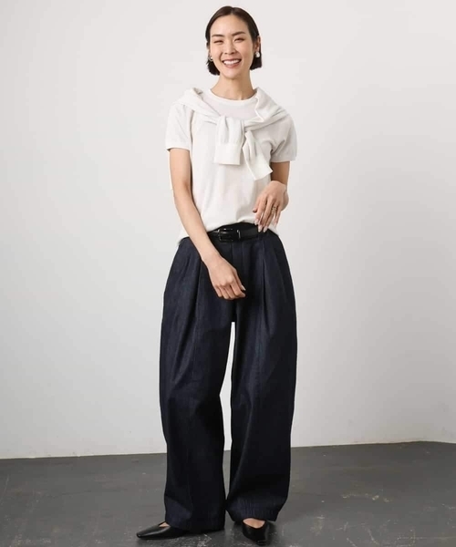 MICHEL KLEIN（ミッシェル・クラン）の「[アンサンブル対応]シアーカーディガン（カーディガン/ボレロ・レディース・ライラック/アイボリー/ブルー・38/40）」の15枚目の写真
