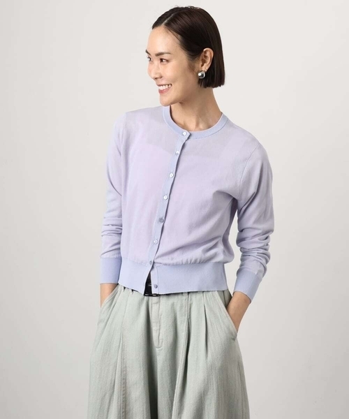 MICHEL KLEIN（ミッシェル・クラン）の「[アンサンブル対応]シアーカーディガン（カーディガン/ボレロ・レディース・ライラック/アイボリー/ブルー・38/40）」の17枚目の写真