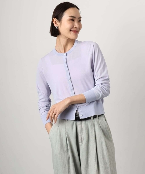 MICHEL KLEIN（ミッシェル・クラン）の「[アンサンブル対応]シアーカーディガン（カーディガン/ボレロ・レディース・ライラック/アイボリー/ブルー・38/40）」の16枚目の写真